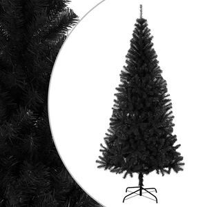 vidaXL Pom de Crăciun artificial cu suport, negru, 240 cm, PVC