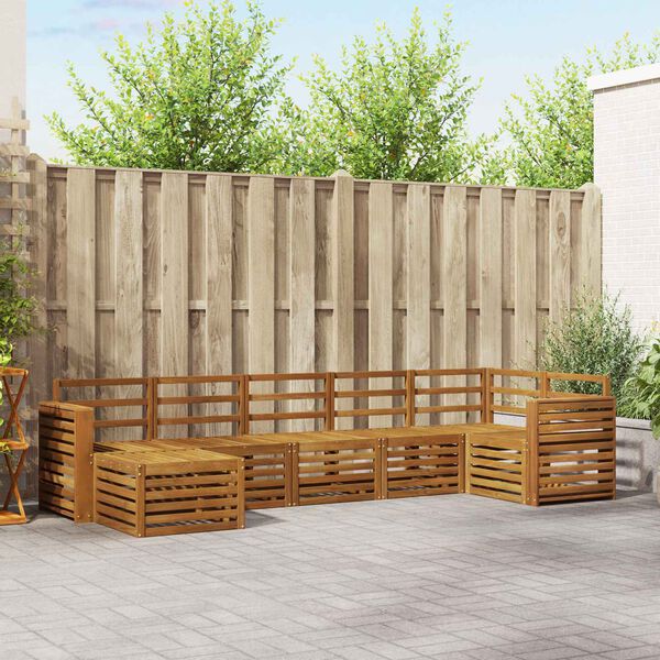 vidaXL Seturi de canapele 7 pcs natural Lemn Solid de Acacia