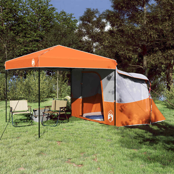 vidaXL Set Cort pentru Camping 2 pcs Portocaliu Tafetă și Material