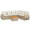 vidaXL Set canapele de grădină, 7 piese, cu perne, bej, poliratan