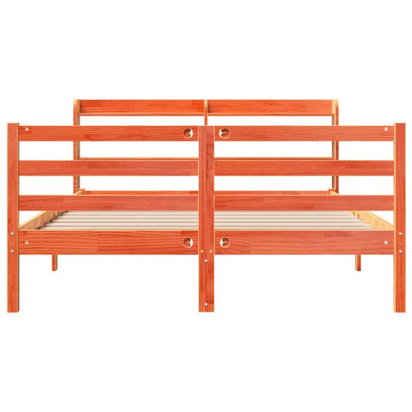 vidaXL Cadru pat fără saltea, maro ceruit, 120x190 cm, lemn masiv pin