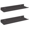 vidaXL Raft de perete cu raft Pe perete 2 pcs Negru 80 x 9 x 2.5 cm