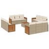 vidaXL Set canapele de grădină, 13 piese, cu perne, bej, poliratan