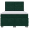 vidaXL Pat box spring cu saltea, verde &icirc;nchis, 160x200 cm, catifea