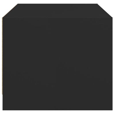 vidaXL Măsuță de cafea cu uși din sticlă, negru, 68x50x42 cm