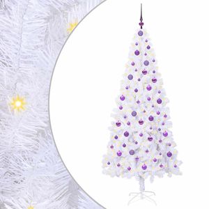 vidaXL Brad de Crăciun artificial cu 300 LED Alb 210 cm PVC și Oțel