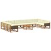 vidaXL Set de canapele de exterior cu pernă 11 pcs Natural și Crem