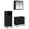 vidaXL Set de mobilier pentru baie 3 pcs Stejar Negru Lemn compozit