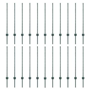 vidaXL St&acirc;lp de gard. 22 pcs Verde 140 cm Oțel