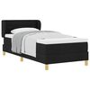 vidaXL Pat cu arcuri cu saltea cu headboard Negru 90 x 190 cm țesătură