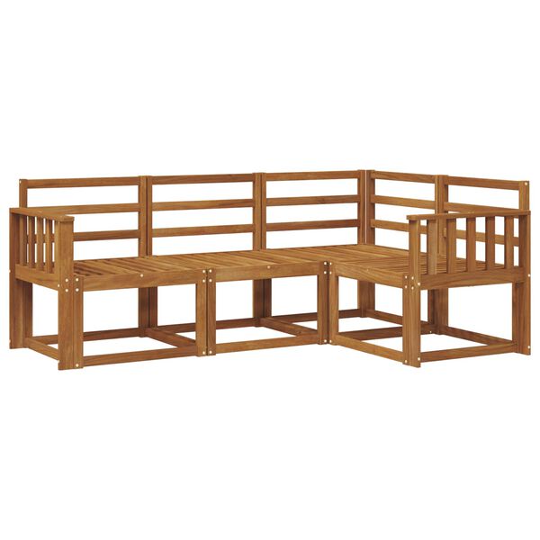 vidaXL Set de canapele de exterior 4 pcs natural Lemn Solid de Acacia