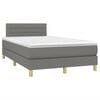vidaXL Pat box spring cu saltea, gri &icirc;nchis, 120x190 cm, textil