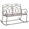 vidaXL Bancă de grădină, maro vintage, 104 cm, fier