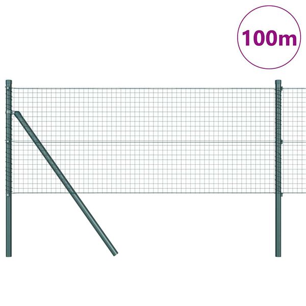 vidaXL St&acirc;lp de gard. Verde 100 x 0,4 m (plasă 25 x 25 mm) Oțel și PVC
