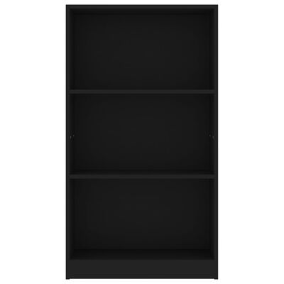 vidaXL Bibliotecă cu 3 rafturi, negru, 60x24x109 cm, lemn compozit