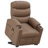 vidaXL Fotoliu masaj cu ridicare verticală, cappuccino piele ecologică