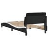 vidaXL Cadru de pat Dover negru și alb 90x190 cm piele artificială