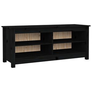 vidaXL Bancă pentru pantofi, negru, 110x38x45,5 cm, lemn masiv de pin