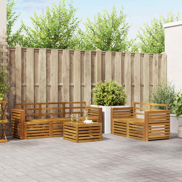 vidaXL Seturi de canapele 6 pcs natural Lemn Solid de Acacia