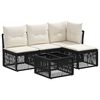 vidaXL Set de canapele pentru grădină 5 pcs Negru poliratan