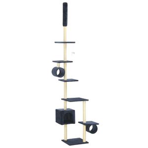 vidaXL Ansamblu pisici, st&acirc;lpi funie sisal 260 cm, Bleumarin