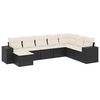 vidaXL Set mobilier de grădină cu perne, 8 piese, negru, poliratan