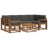 vidaXL Set de canapele de exterior cu pernă 7 pcs Natural și Antracit
