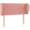 vidaXL Tăblie de pat cu aripioare roz 93x23x78/88 cm catifea