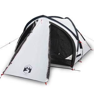 vidaXL Cort camping cupolă 2 persoane alb, țesătură opacă, impermeabil