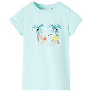 vidaXL Tricou pentru copii, turcoaz deschis, 128