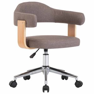 vidaXL Scaun de masă pivotant gri taupe lemn curbat/material textil