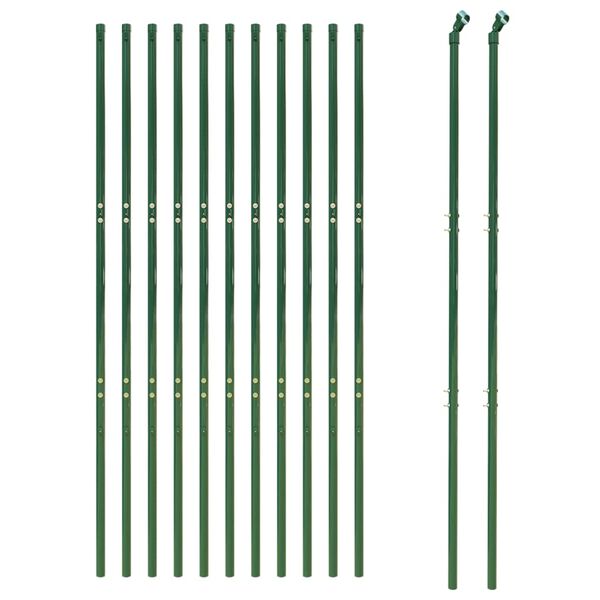 vidaXL Gard plasă de sârmă, verde, 2x25 m, oțel galvanizat
