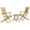 vidaXL Set mobilier bistro, 3 piese, bambus