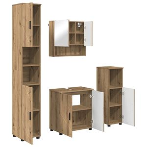 vidaXL Set de mobilier pentru baie 4 buc. Stejar Artizanal