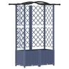vidaXL Pat Ridicat cu Trellis și Acoperiș Gri 122 x 40 x 138 cm PP
