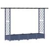 vidaXL Pat Ridicat cu Trellis și Acoperiș Gri 203 x 40 x 123 cm PP