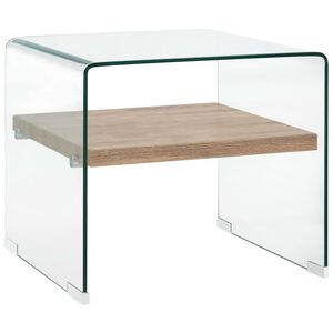 vidaXL Măsuță de cafea, transparent, 50x50x45 cm, sticlă securizată