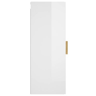 vidaXL Dulap de perete, alb extralucios, 34,5x34x90 cm, lemn compozit