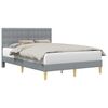 vidaXL Cadru de pat cu headboard Gri deschis 160 x 200 cm Țesătură