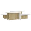 vidaXL Mese cafea 2 buc stejar sonoma&alb 111,5x50x33 cm lemn compozit