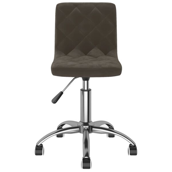 vidaXL Scaune de bucătărie pivotante, 2 buc, gri &icirc;nchis, catifea