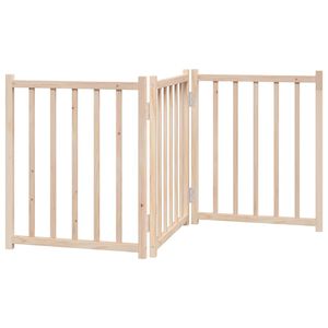 vidaXL Poartă pentru c&acirc;ini pliabilă, 3 panouri, 150 cm, lemn de brad