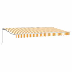 vidaXL Cortina Retractabilă Manual Galben și alb 350 x 200 cm