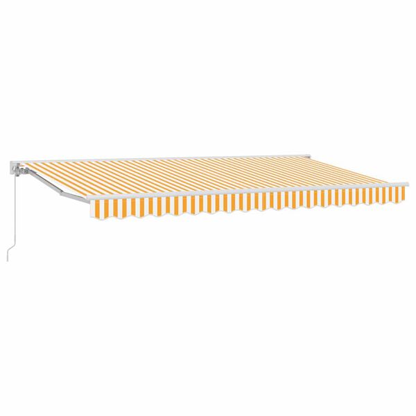 vidaXL Cortina Retractabilă Manual Galben și alb 350 x 200 cm