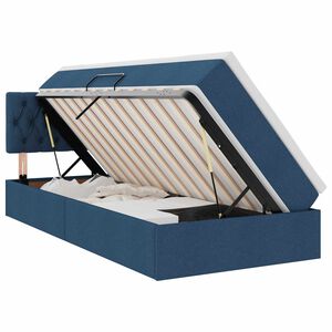 vidaXL Pat cu saltea și spațiu de depozitare albastru 90 x 190 cm
