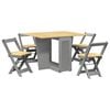 vidaXL Set mobilier tip fluture Corona, pliabil 5 piese gri lemn pin