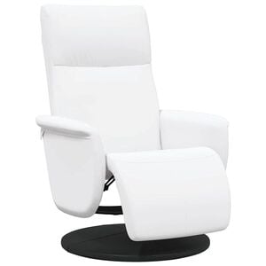 vidaXL Scaun reclinabil cu masaj Alb Piele artificială