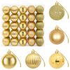 vidaXL Set de globuri de Crăciun 75 buc. Auriu 6 cm Polistiren