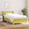 vidaXL Pat box spring cu saltea, verde, 90x190 cm, textil