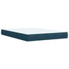 vidaXL Pat box spring cu saltea, albastru, 160x200 cm, catifea
